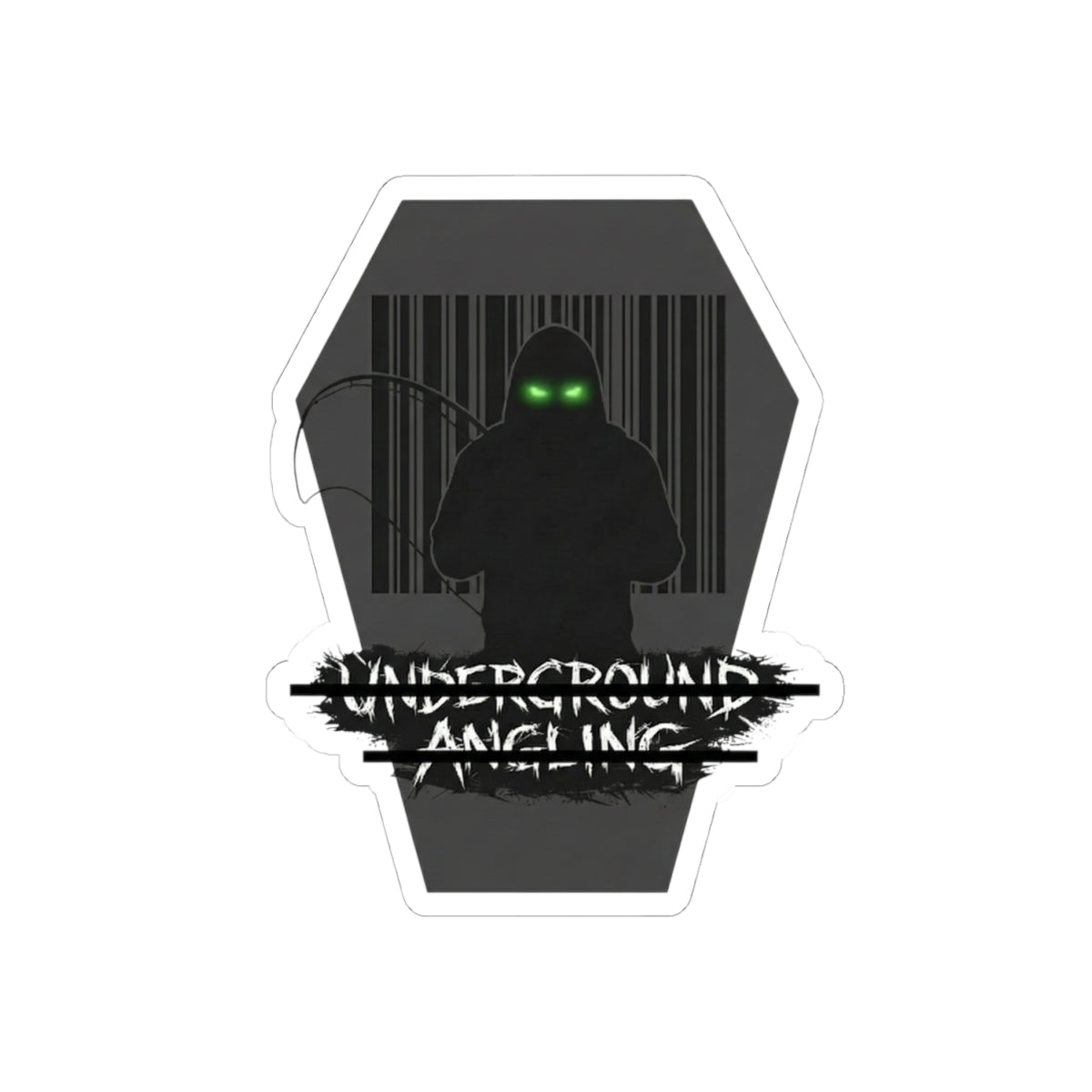 Underground Angling figure logo sticker